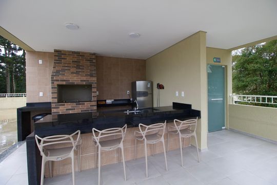 Área comum - Churrasqueira de apartamento para alugar com 1 quarto, 35m² em Santa Cândida, Curitiba