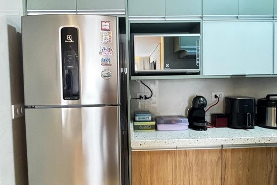 Cozinha de apartamento à venda com 2 quartos, 70m² em Parque Erasmo Assunção, Santo André
