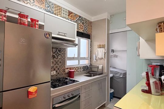 Cozinha  de apartamento à venda com 2 quartos, 57m² em Centro, São Bernardo do Campo