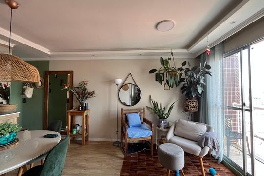 Sala de apartamento à venda com 1 quarto, 65m² em Parque Maria Domitila, São Paulo