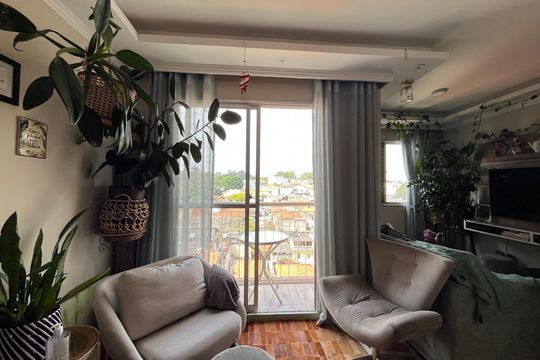 Varanda da Sala de apartamento à venda com 1 quarto, 65m² em Parque Maria Domitila, São Paulo