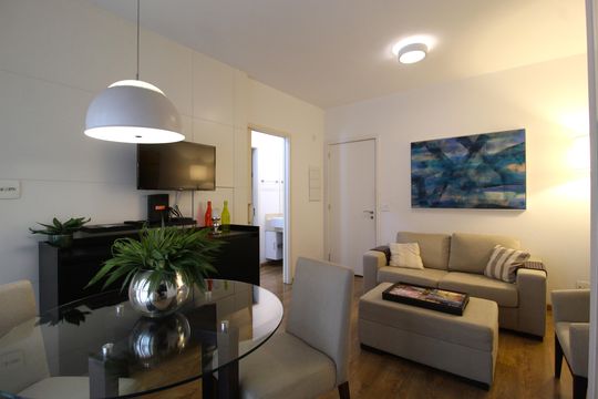 Sala/Cozinha de apartamento para alugar com 1 quarto, 43m² em Vila Olímpia, São Paulo