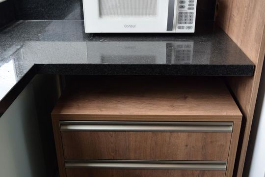 Cozinha de kitnet/studio para alugar com 1 quarto, 24m² em Jardim Paulistano, São Paulo