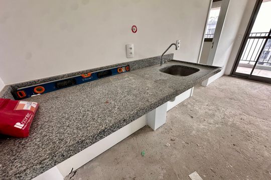 Cozinha de kitnet/studio à venda com 2 quartos, 40m² em Santo Amaro, São Paulo