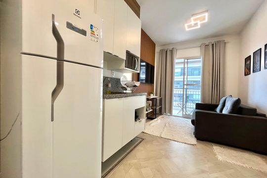 Cozinha de apartamento para alugar com 1 quarto, 34m² em Vila Clementino, São Paulo