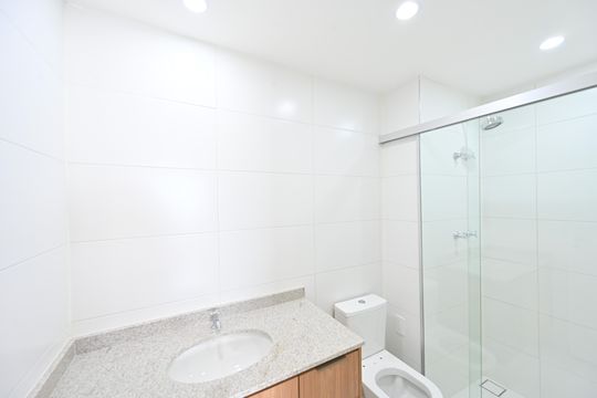 Banheiro Social de apartamento para alugar com 1 quarto, 47m² em Vila Clementino, São Paulo