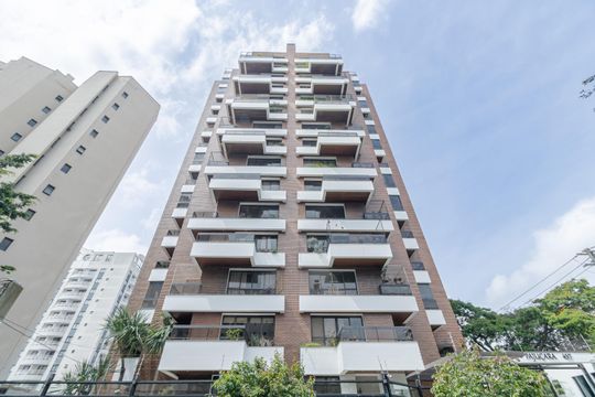 Fachada do prédio de apartamento para alugar com 3 quartos, 105m² em Indianópolis, São Paulo