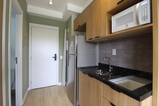 Cozinha de kitnet/studio à venda com 1 quarto, 24m² em Vila Olímpia, São Paulo