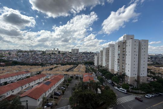 Sala Sacada Vista  de apartamento para alugar com 2 quartos, 69m² em Taboão, São Bernardo do Campo