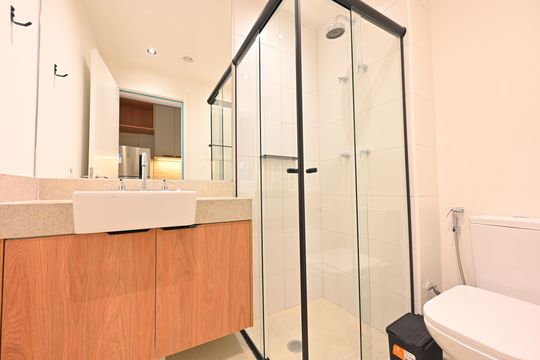 Banheiro Social de kitnet/studio para alugar com 1 quarto, 26m² em Vila Clementino, São Paulo