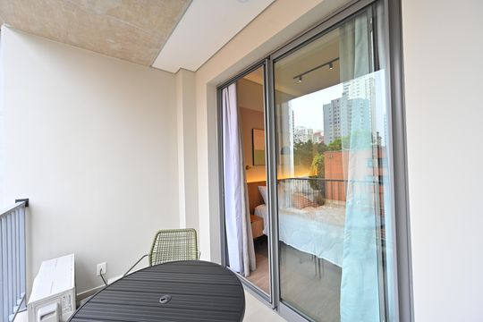 Varanda de kitnet/studio para alugar com 1 quarto, 26m² em Vila Clementino, São Paulo