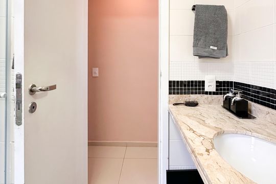 Banheiro Social de apartamento à venda com 2 quartos, 87m² em Nova Petrópolis, São Bernardo do Campo