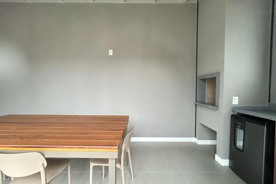 Área comum - Churrasqueira de kitnet/studio para alugar com 1 quarto, 35m² em Pantanal, Florianópolis