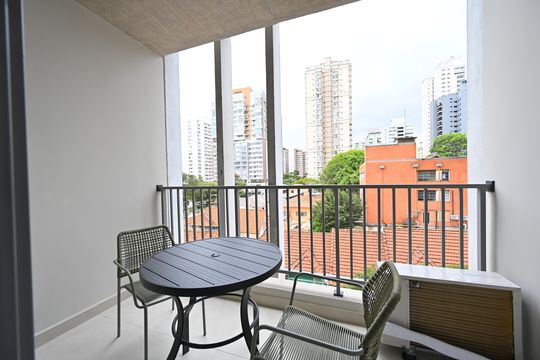 Varanda de kitnet/studio para alugar com 1 quarto, 26m² em Vila Clementino, São Paulo