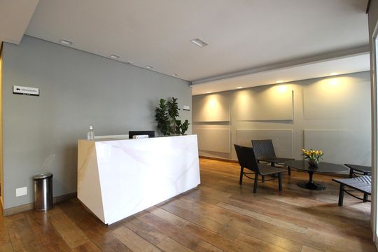 Hall Social de apartamento para alugar com 1 quarto, 45m² em Indianópolis, São Paulo