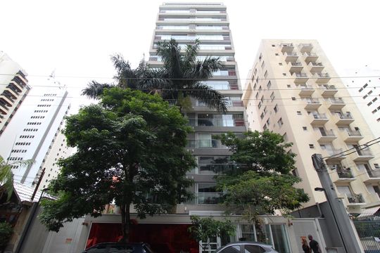 Fachada do Prédio de apartamento para alugar com 1 quarto, 45m² em Indianópolis, São Paulo