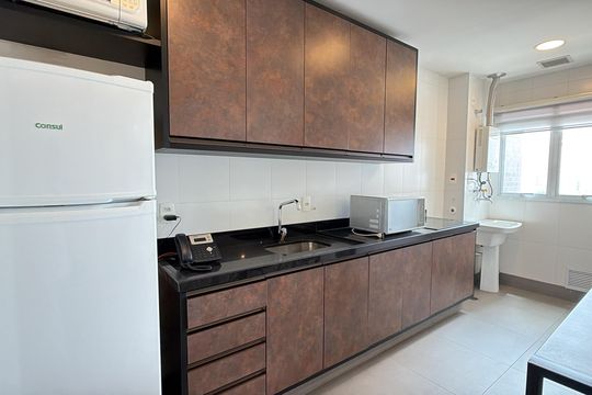 Cozinha de kitnet/studio para alugar com 1 quarto, 55m² em Vila Regente Feijó, São Paulo