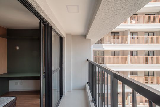 Varanda de kitnet/studio para alugar com 1 quarto, 25m² em Vila Clementino, São Paulo