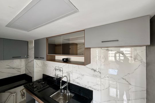 Cozinha  de apartamento para alugar com 2 quartos, 35m² em Jardim Promissao, São Paulo