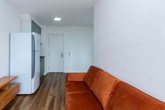 Sala/ Cozinha de apartamento para alugar com 1 quarto, 34m² em Jardim Santo Amaro, São Paulo