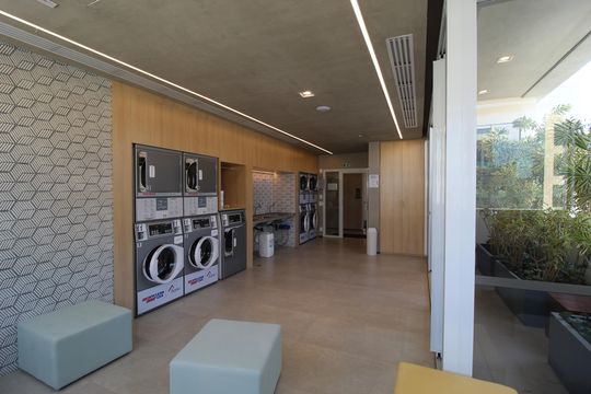 Área Comum - Lavanderia de kitnet/studio para alugar com 1 quarto, 30m² em Indianópolis, São Paulo