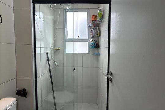 Banheiro Social de apartamento à venda com 2 quartos, 50m² em Jardim Campestre, São Bernardo do Campo