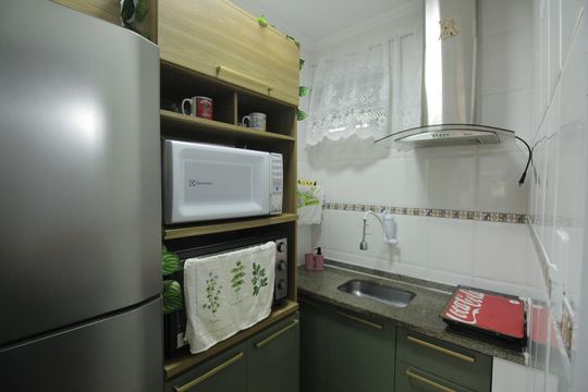 Cozinha e Área de Serviço de kitnet/studio para alugar com 1 quarto, 41m² em Embaré, Santos
