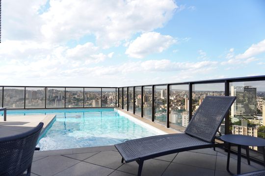 Área comum - Piscina de kitnet/studio para alugar com 1 quarto, 41m² em Santa Efigênia, Belo Horizonte