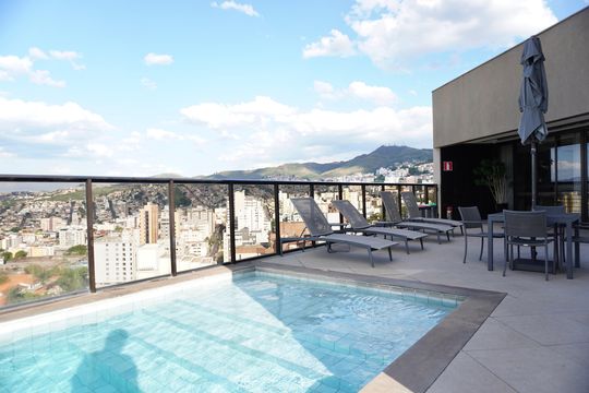 Área comum - Piscina de kitnet/studio para alugar com 1 quarto, 41m² em Santa Efigênia, Belo Horizonte