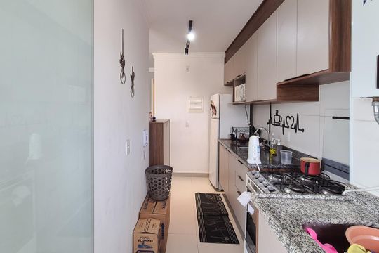 Cozinha e Área de Serviço de apartamento para alugar com 2 quartos, 57m² em Jardim Valdibia, São Bernardo do Campo