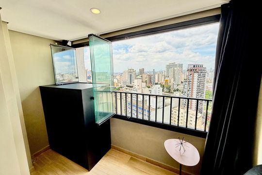 Varanda de apartamento à venda com 1 quarto, 22m² em Bela Vista, São Paulo