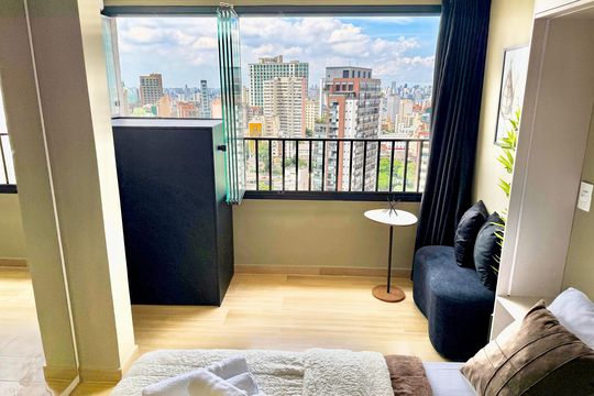 Varanda de apartamento à venda com 1 quarto, 22m² em Bela Vista, São Paulo