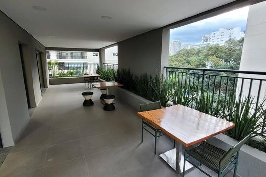 Área comum de kitnet/studio para alugar com 1 quarto, 22m² em Cidade Monções, São Paulo