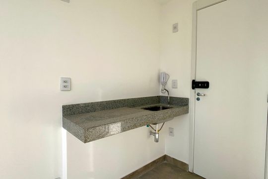 Cozinha de kitnet/studio à venda com 1 quarto, 19m² em Pinheiros, São Paulo
