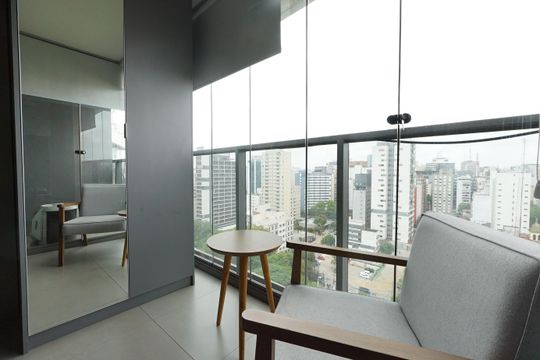 Varanda de kitnet/studio à venda com 1 quarto, 21m² em Paraíso, São Paulo