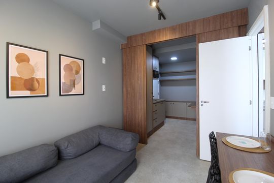 Sala de apartamento para alugar com 1 quarto, 33m² em Moema, São Paulo