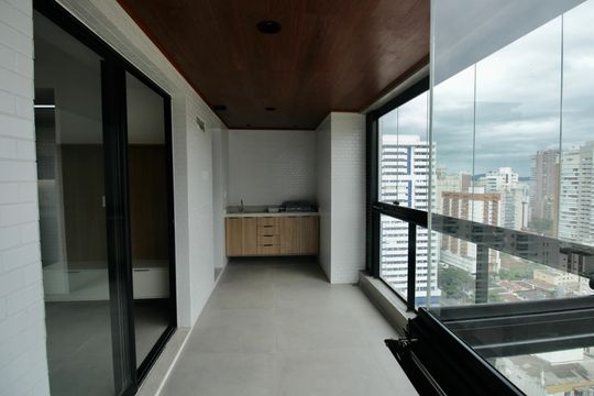 Varanda da Sala de apartamento para alugar com 1 quarto, 55m² em Boqueirão, Santos