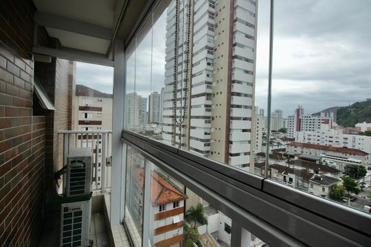 Varanda do Quarto 2 de apartamento para alugar com 2 quartos, 66m² em Campo Grande, Santos