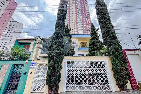 Fachada com Placa de casa para alugar com 5 quartos, 379m² em Tatuapé, São Paulo