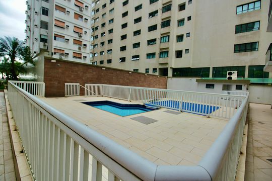 Área comum - Piscina de apartamento para alugar com 3 quartos, 133m² em Embaré, Santos