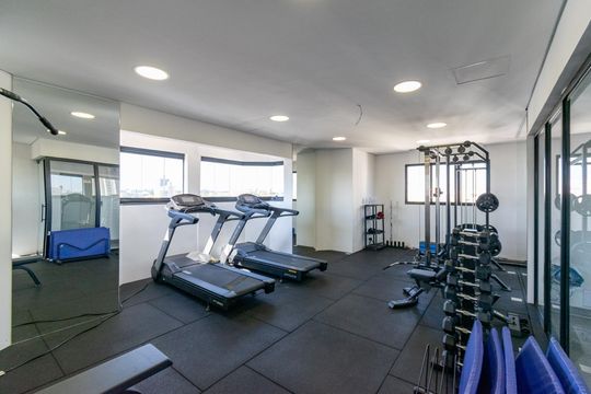 Área comum - Academia de apartamento para alugar com 1 quarto, 39m² em Campo Belo, São Paulo