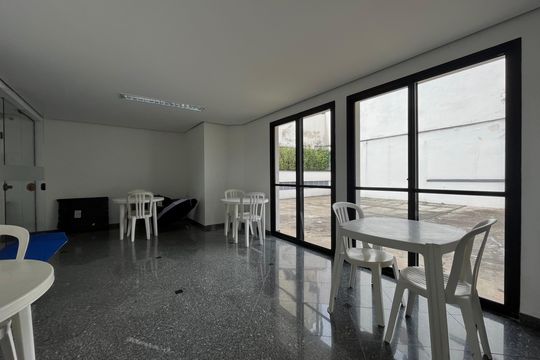 Área comum - Salão de festas de apartamento para alugar com 1 quarto, 39m² em Campo Belo, São Paulo