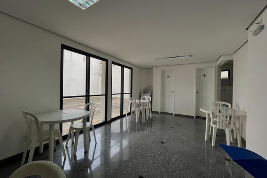 Área comum - Salão de festas de apartamento para alugar com 1 quarto, 39m² em Campo Belo, São Paulo