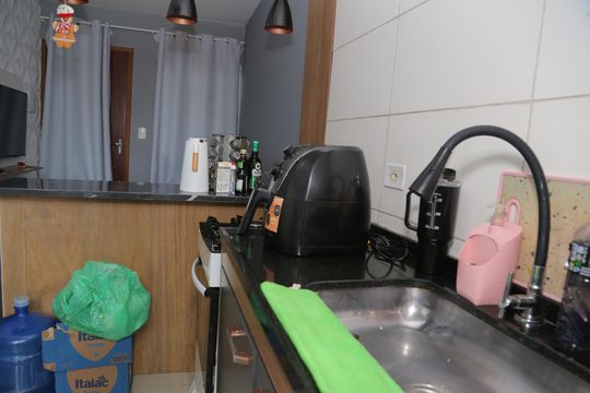 Cozinha de casa de condomínio à venda com 2 quartos, 42m² em Jardim Lideranca, São Paulo