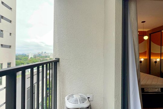 Varanda de kitnet/studio à venda com 1 quarto, 29m² em Pinheiros, São Paulo