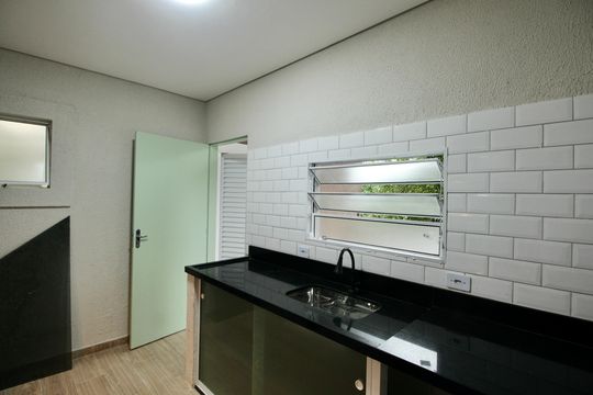 Cozinha de casa para alugar com 2 quartos, 95m² em Morro Nova Cintra, Santos