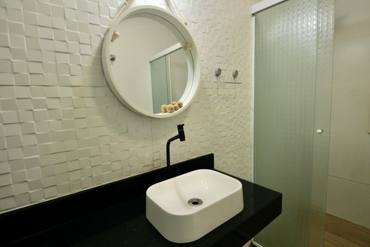 Banheiro Social de casa para alugar com 2 quartos, 95m² em Morro Nova Cintra, Santos