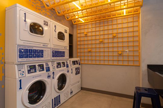Área comum - Lavanderia de kitnet/studio para alugar com 1 quarto, 24m² em Consolação, São Paulo