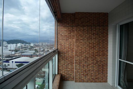 Varanda da Sala de apartamento para alugar com 2 quartos, 62m² em Macuco, Santos