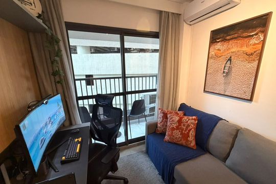 Sala de apartamento à venda com 1 quarto, 28m² em Pinheiros, São Paulo